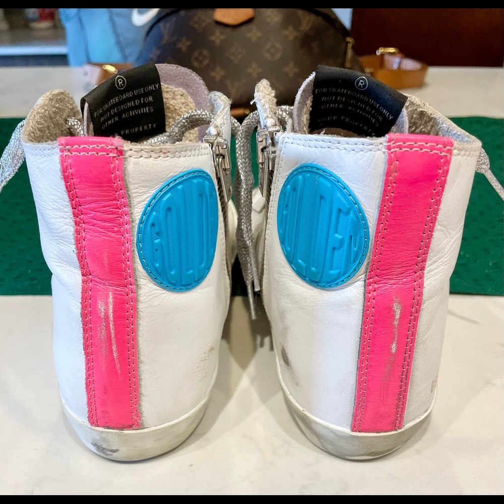 White hightop Francy. Size 36.box & dust bag included.very gently worn